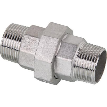 Raccord a vis male/male 1/4", V4A, joint plat