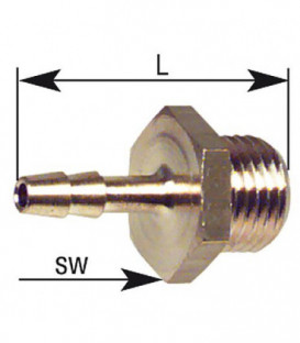 Douille filetee, mâle G 1/4" 6mm