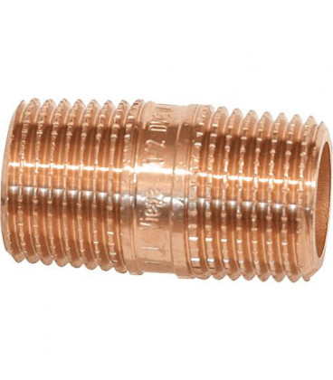 Raccord filete en bronze Nipple double filete type 3530 3/4" x 40 mm"