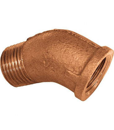 Raccord filete en bronze Type 3121 1/2" filet femxfil male coude 45°