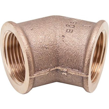 Raccord fileté bronze, angle 45° type 3120 1`` fem./fem.