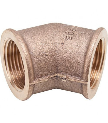 Raccord fileté bronze, angle 45° type 3120 3/4`` fem./fem.