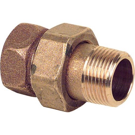 Raccord filete en laiton rouge raccord a vis joint plat Type 3331 1/2" fem x male - WG904