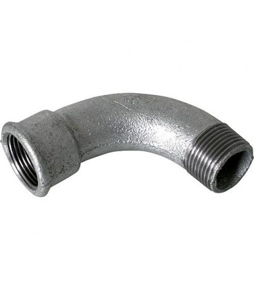 Raccord en fonte malleable galva Nr.1 coude long fem/male diam. 1/2"