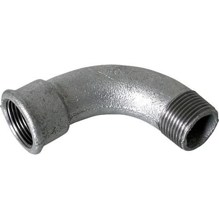 Raccord en fonte malleable galva No.1 coude long fem/male diam. 1/4"