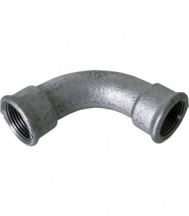 Raccord en fonte malleable galva Nr.2 coude long fem/fem diam. 1 1/2"