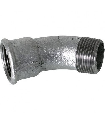 Raccord en fonte malleable galva Nr.40 coude long fem/male 45° diam. 3/4"