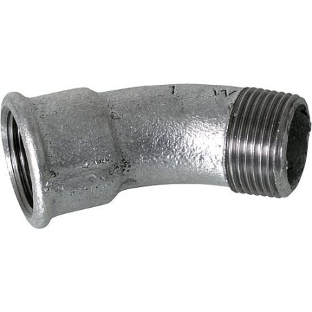 Raccord en fonte malleable galva Nr.40 coude long fem/male 45° diam. 1 1/2"