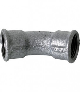 Raccord en fonte malleable galva Nr.41 coude long fem/fem 45° diam. 3/8"