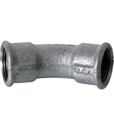 Raccord en fonte malleable galva Nr.41 coude long fem/fem 45° diam. 1/2"