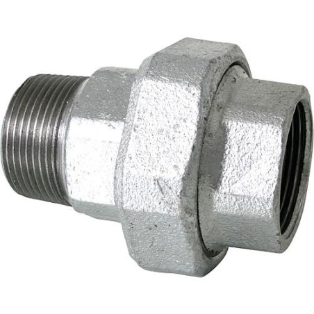 Raccord en fonte malleable galvanise no. 341, raccord a vis, joint conique, diam. 1 1/2"