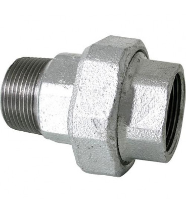 Raccord en fonte malleable galvanise no. 341, raccord a vis, joint conique, diam. 1/2"