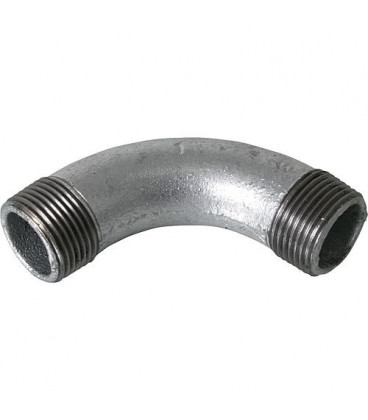 Raccord en fonte malleable galva Nr.3 coude long male/male diam. 1 1/2"