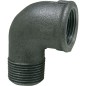 Raccord en fonte malleable, noir coude 90°, 11/2" (fem/male) Type 92