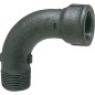 Raccord en fonte malleable, noir Coude 90°, long, 11/2" (fem/male) type 1