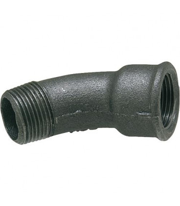 Raccord en fonte malleable, noir coude 45°, 3/8" (fem/male) Type 40