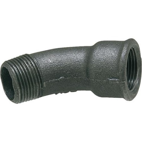 Raccord en fonte malleable, noir coude 45°, 3/8" (fem/male) Type 40