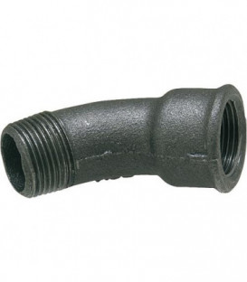 Raccord en fonte malleable, noir coude 45°, 11/2" (fem/male) Type 40