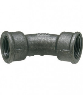 Raccord en fonte malleable, noir coude 45°, 3/4" (fem/fem) Type 41