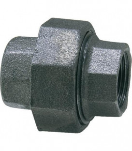 Raccord en fonte malleable, noir Raccord a vis 3/4" (fem/fem) Type 330, joint plat