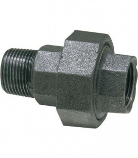 Raccord en fonte malleable, noir Raccord a vis 1/2" (fem/male) Type 331, joint plat