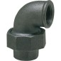 Raccord en fonte malleable, noir Raccord a vis coude 3/4" (fem/fem) Type 95, joint plat