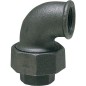 Raccord en fonte malleable, noir Raccord a vis coude 1/2" (fem/fem) Type 96, joint conique