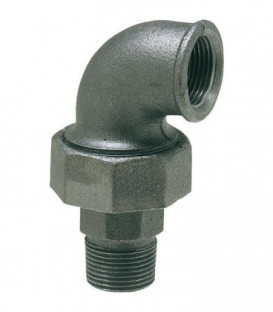 Raccord en fonte malleable, noir Raccord a vis coude 1/2" (fem/male) Type 98, joint conique