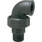 Raccord en fonte malleable, noir Raccord a vis coude 1" (fem/male) Type 97, joint plat