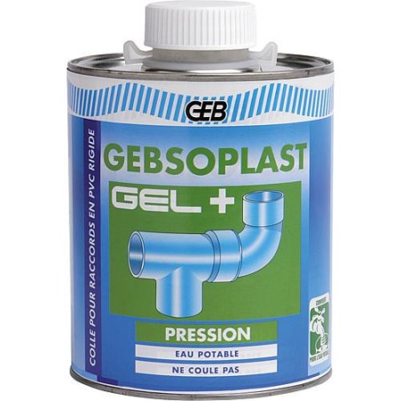 Gebsoplast GEl pression + evacuation colle pour PVC Boite 500 ml + avec pinceau