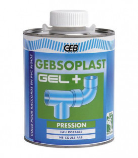 Gebsoplast Gel pression + evacuation Colle pour PVC Boite 250 ml + avec pinceau
