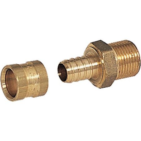 Raccord pour tubes P.E.R. a glissement male DN 20 - M 1/2