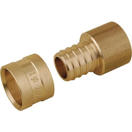 Raccord pour tube P.E.R. Union a glissement P.E.R. - Cuivre DN 12 - CU 14