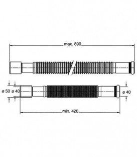 Tuyau flexible universel diam. 40mmx40/50mm Longueur 420-890mm