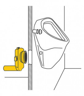 Siphon d'aspiration PE p. urinoir sortie horizontale pour tube 50 mm avec joint