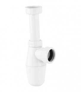 Siphon bouteille en PP sans tube mural ni rosace, diam. 40x11/2" hauteur pot 110 mm