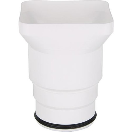 Siphon entonnoir DN100/DN50 plastique, blanc, entrée carrée