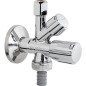 Vanne equerre combinée SCHELL COMFORT Poignee comfort - auto-étanchéifiant raccord 1/2" male /DN15, chrome