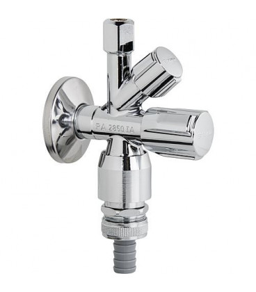 Vanne equerre SCHELL COMFORT poignee Comfort+tete, clapet ASAG, raccord 1/2" male/ DN15, chrome