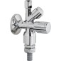 Vanne equerre SCHELL COMFORT poignee Comfort+tete, clapet ASAG, raccord 1/2" male/ DN15, chrome