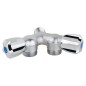 Robinet double machine a laver Y *BG* chromé, sable, 2 pompes 3/4" Malex 1/2" Male x 3/4" male