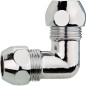 raccord coude chrome avec 2 sertisseurs 12 mm 12 mm