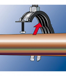 Collier d attache pour tuyaux articules FGRS Plus 2", M8/M10 Zingué Plage de serrage 56 - 63 mm