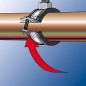 Collier d'attache pour tuyaux FRS Plus 62-64 M8/M10 Zingué Plage de serrage 63 - 67 mm
