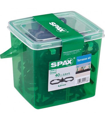 Espaceur SPAX largeur joint 4,5mm, convient pr ca. 2,8m², 1 seau avec 40 pcs.