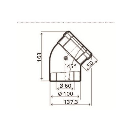 Coude condens 45° 60/100