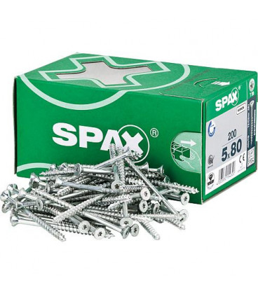 Vis a tete fraisee SPAX® WIROX® filetage partiel T - STAR Plus Diam 5,0 x 80 mm, 200 pcs