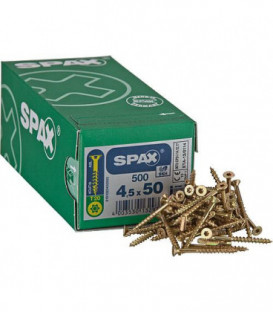 Vis a tete fraisee SPAX® YELLOX® filetage partiel T - STAR Plus Diam 4,5 x 50 mm, 500 pcs