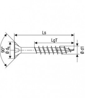 Vis a tete fraisee SPAX® WIROX® filetage partiel T - STAR Plus diam. 8,0 x 120 mm, UE 50 pcs