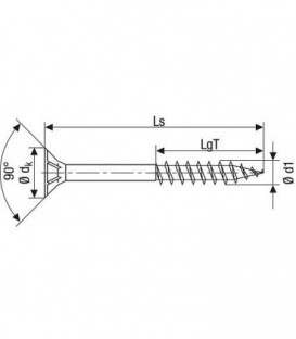 Vis a tete fraisee SPAX® WIROX® filetage partiel T - STAR Plus diam. 10,0 x 240 mm, UE 50 pcs